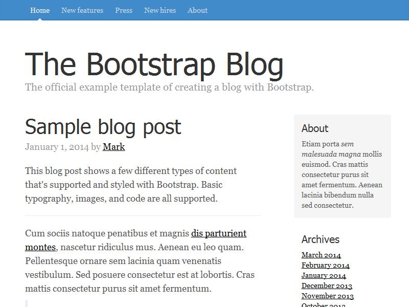 Blog layout example