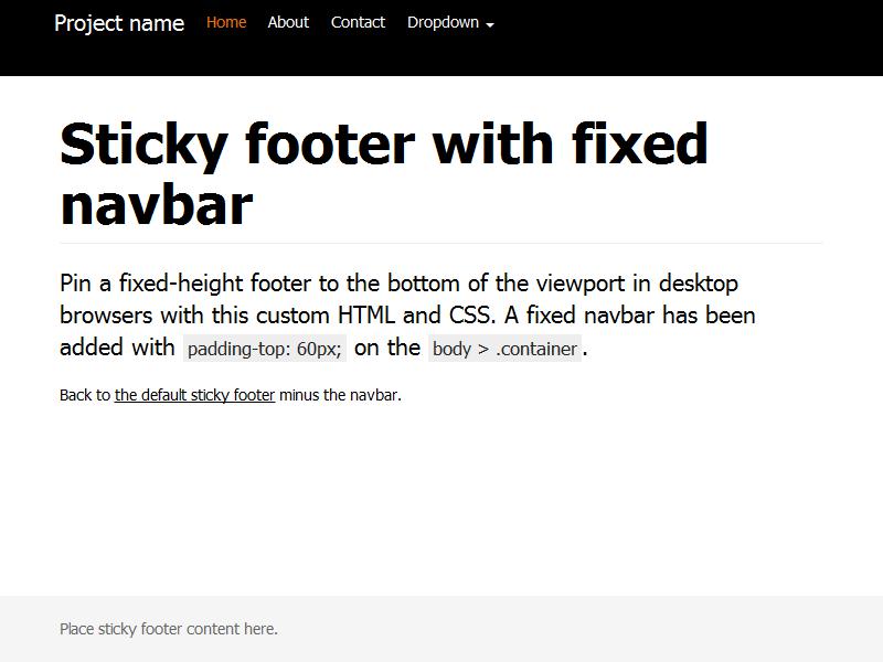 Sticky footer with navbar example