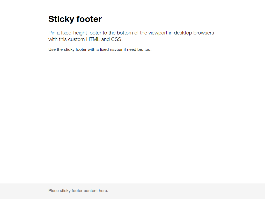 Sticky footer screenshot
