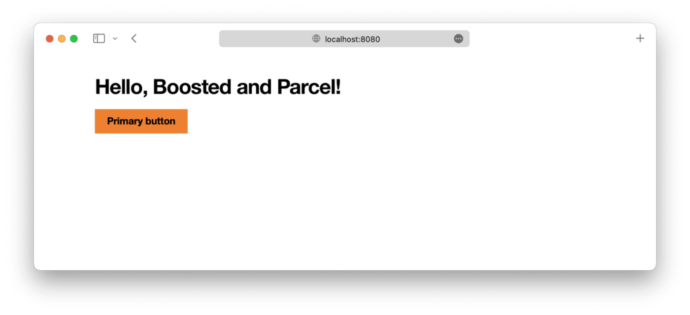 Parcel dev server running with Boosted