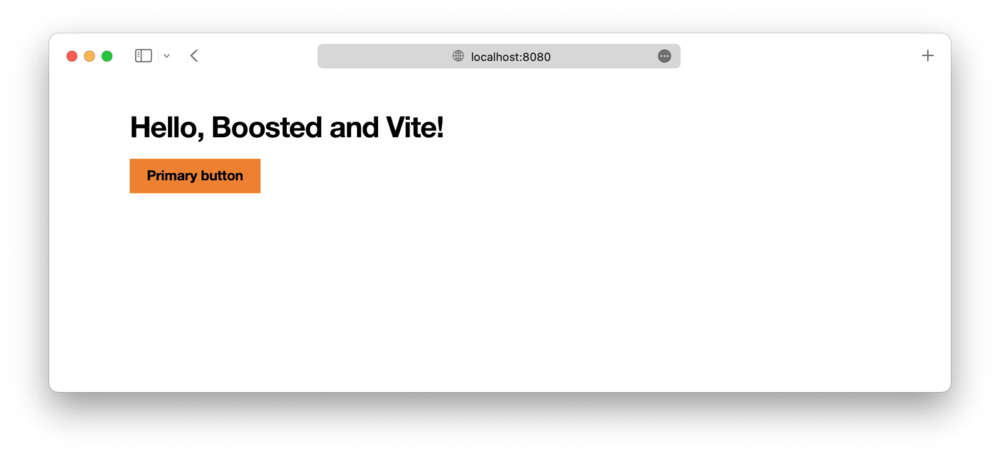 Vite dev server running with Boosted